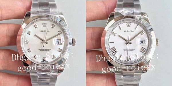 

men wristwatches new mother of pearl diamond dial watch mens automatic cal.3235 men date just 126300 eta 126303 factory wristwatches luxury, Slivery;brown