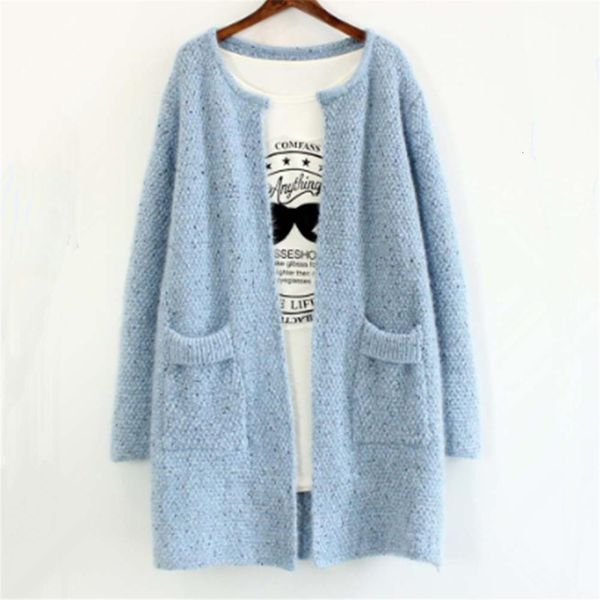 

2021 autumn winter fashion knit outerwear women loose long sleeve cardigan sweater with pocket casual warm cardigan pull femme, White;black