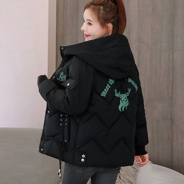 

2020 korean fashion autumn winter women parkas casual thicken warm jacket cotton slim padded female jackets coat outwear clothes, Tan;black