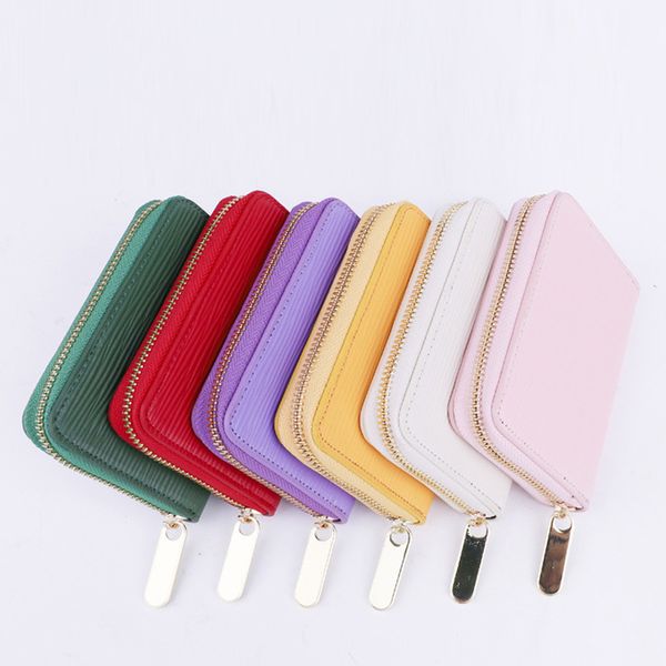

candy color fashion card holder water ripple short zipper ladies wallet, Red;black