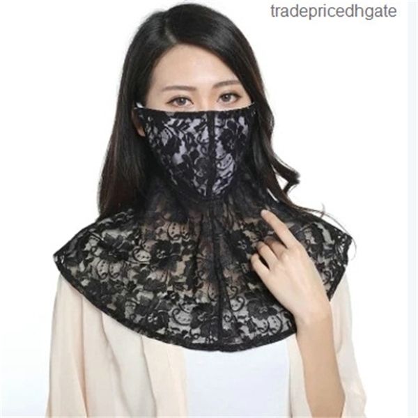 

sunscreen uv outdoor female anti masks mask summer girl cover face thin breathable dust-proof fog neck shawl lace veil 2t38n