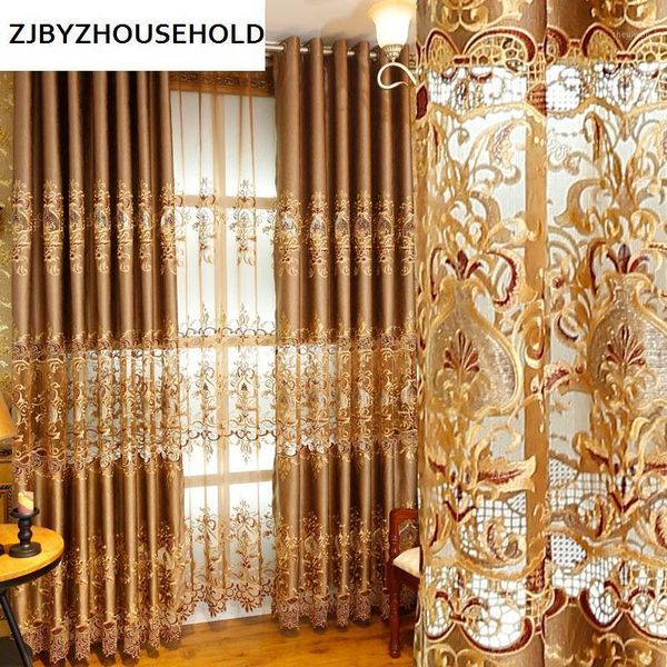 

chenille jacquard european luxury classic embroidery shade decorative curtains for living room/bedroom curtains1