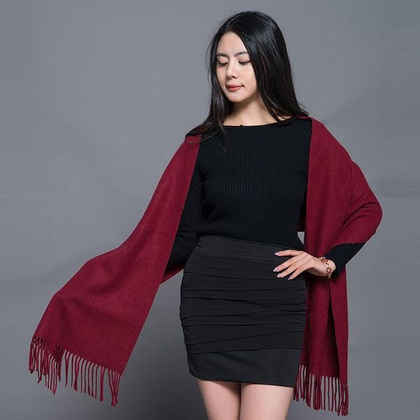 

scarves women cashmere-like with tassel lady winter autumn long scarf keep warm female shawl thicker men cape, Blue;gray
