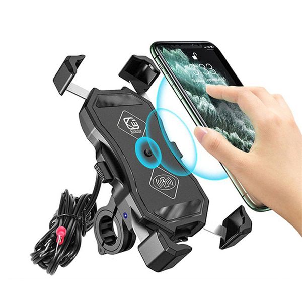 

43fglock мотоциклов 15w quad ци беспроводной держатель usb зарядное устройство мобильного телефона аксессуары gps крепление