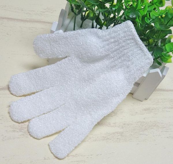 

white nylon body cleaning shower gloves exfoliating bath glove five fingers bath bathroom gloves ho wmtrjj dayupshop