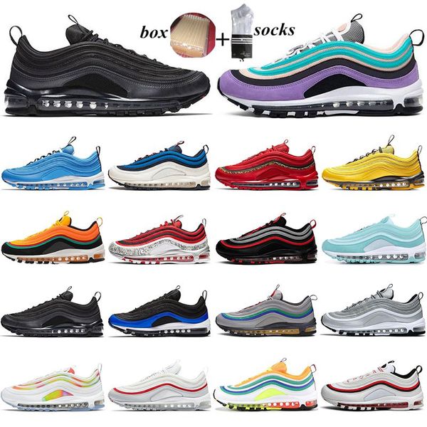 

with box 2021 mschf x inri jesus mens running shoes triple black white sliver bullet metalic grape men women trainers sports sneakesr 36-45, White;red