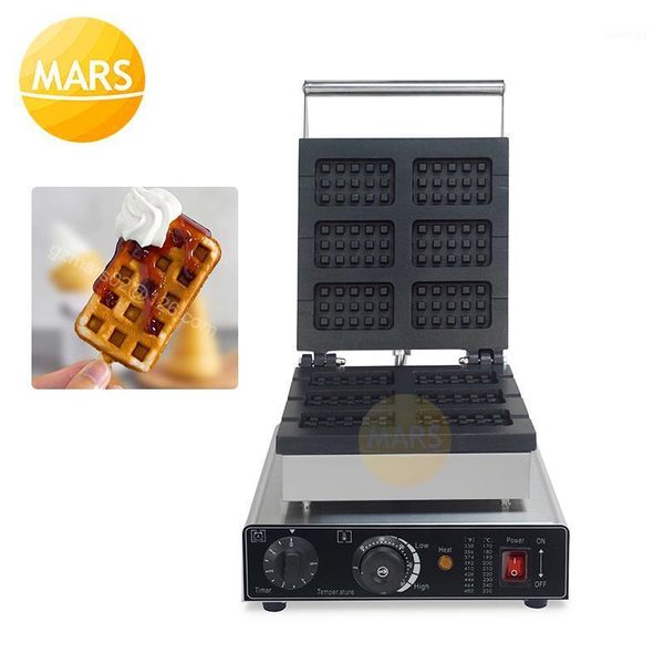 

kitchen waffle snacks maker non-stick rectangle shape iron pan sandwich maker machine, 6pcs waffle sticks baking equipment1