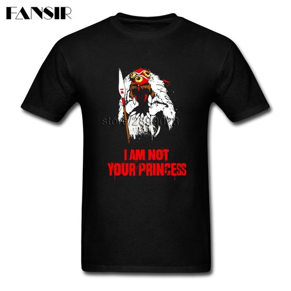 

sport xs-3xl princess mononoke i am not your princess summer tee shirt men cotton short sleeve o-neck t-shirts