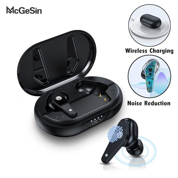 

2020 new tws earphones wireless bluetooth headphones touch control sport earbuds noise reduction music headsets with microphone