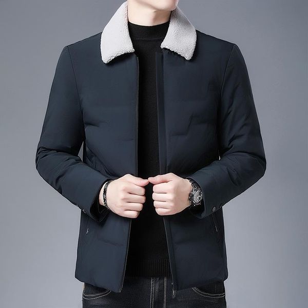 

men's down & parkas coat men fashion long jacket for style 2021 warm casual zipper stand collar black clothes autumn winter jacket-4705