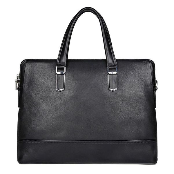 

briefcases men genuine leather man casual business travel 14" lapbriefcase bag male cow tote hand bags