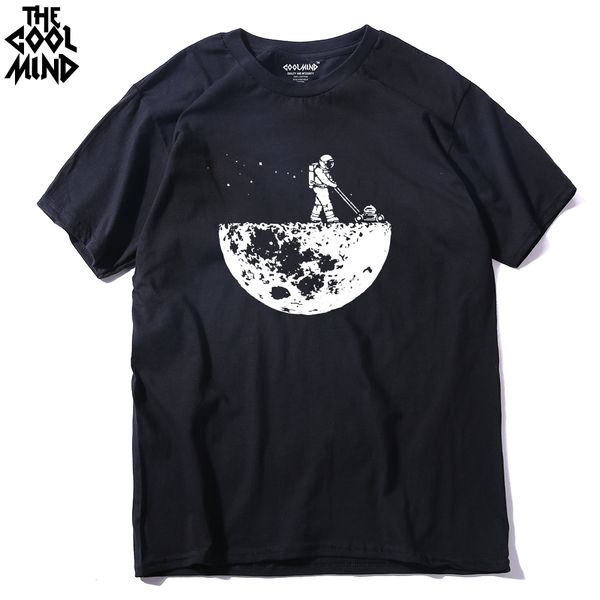 

mo0119a astronaut mowing the moon printed men t shirt casual cool men t-shirt o-neck men tee shirts sport hooded sweatshirt hoodie