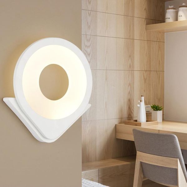 

15w led wall sconce light fixture smd 2835 acrylic decor bedside lamp cup shape white shell1