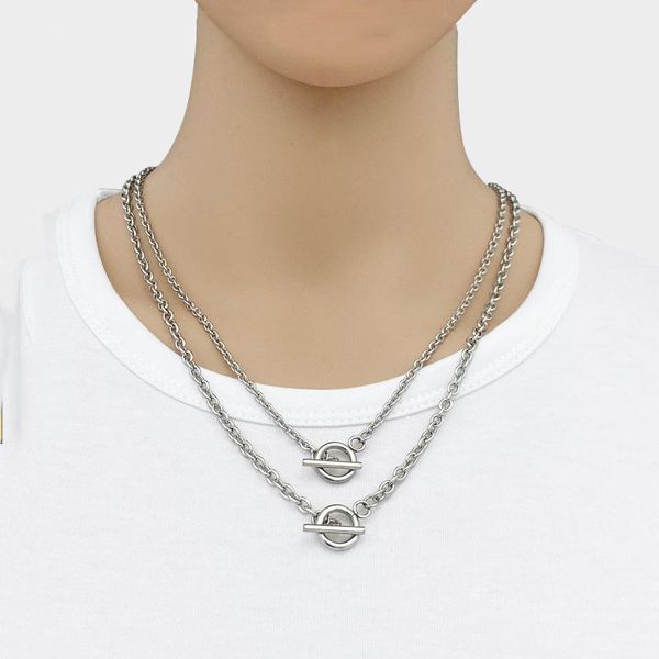 

fashion retro hip-hop cross chain necklace men and women all-match titanium steel collar decoration sale, Silver