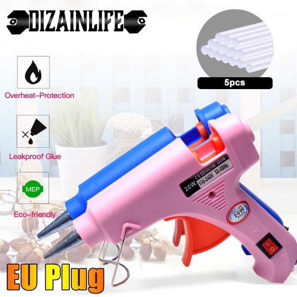

20w melt glue gun with 7mm glue sticks adjustable industrial mini guns thermo electric heat temperature repair tool diy eu1