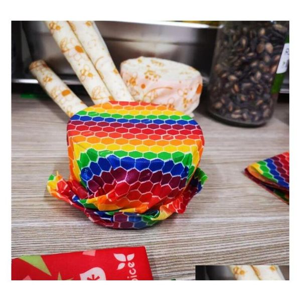

3pcs/set beeswax wraps for reusable and organic plastic food storage fruit snack lunch sandwich wraps sustaina qylbql mj_bag