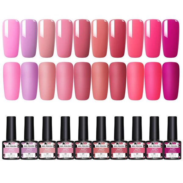 

mad doll nail polish design kit set 10pcs plum purple pink series vernis semi permanant uv gel gel color set nail art tools, Red;pink