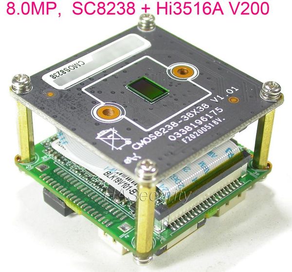

cameras 8.0mp 8mp 4k h.265 ipc 1/2.7" smartsens sc8238 cmos sensor + hi3516a v200 ip cctv camera pcb board module (optional parts)
