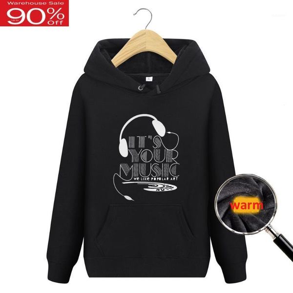 

men sweatshirt velvet to keep warm 2020 new arrival winter male thick hoodies teenage boy coat plus size korean style h421, Black