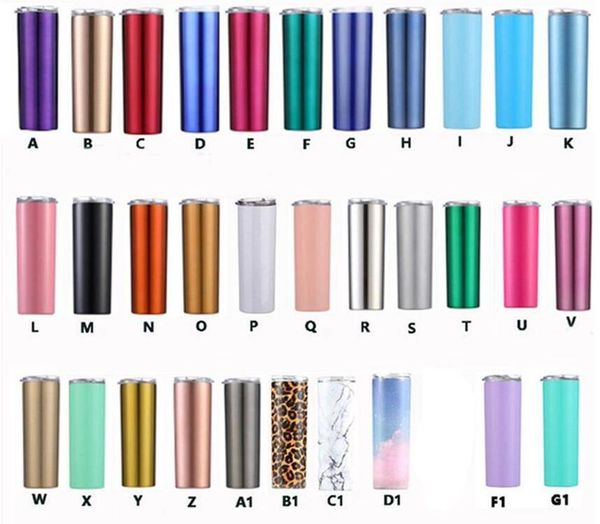 

skinny tumbler double wall vacuum insulated beer cups stainless steel coffee mug glasses metal straws water bottle dha318