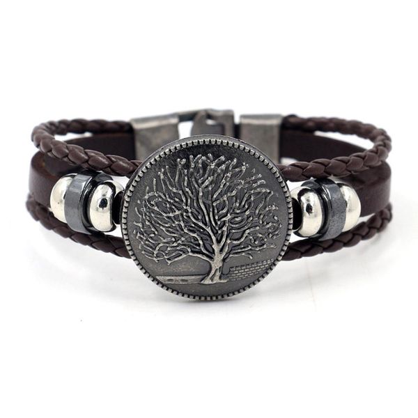 

eif dock black tree of life charm кожаные браслеты для женщин 2020 мода модные манжета wide wrap браслет женщина ювелирных изделий sqcdtw ne, Golden;silver