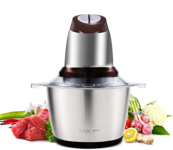 

electric skillets 2 speed chopper stainless steel meat grinder 3l kitchen processor slicer for with 4 sharp blades