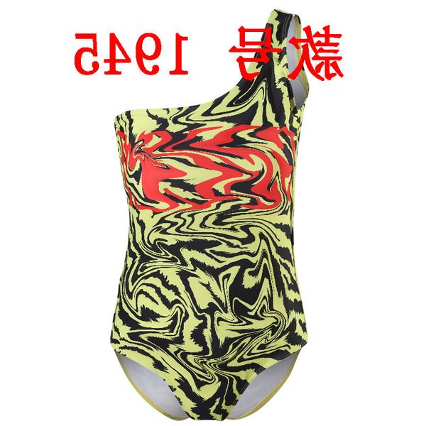 

new piece one shoulder leopard swimsuit with tag