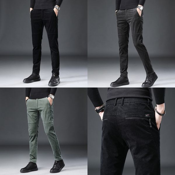 

вельвет моды рабочей одежда случайная случайного leggingsleggings leggingspants мужской осень и зимой молодежь небольшой прямая трубка модно, Blue