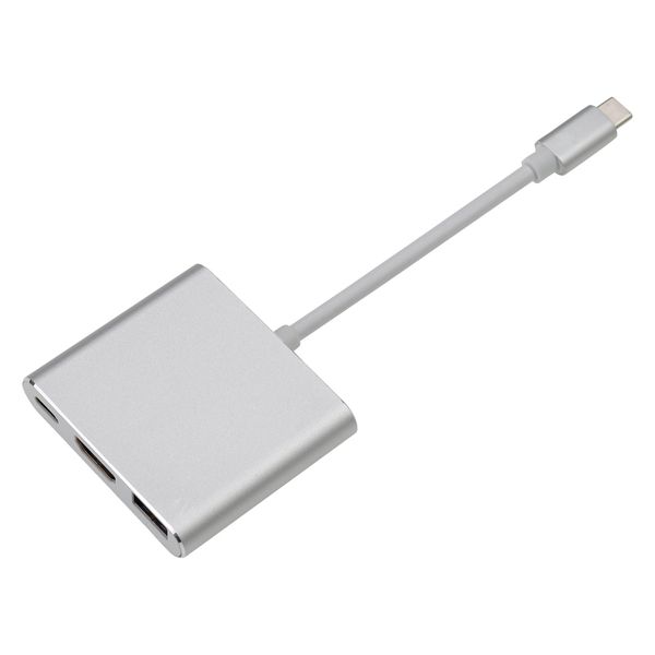 Tipo C para HDMI Compatível Adaptador Connector Tipo-C Hub de alumínio para MacBook