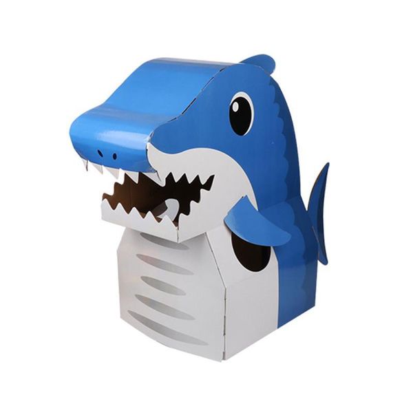 

box dinosaur cardboard box dinosaur dress up diy show toys for kindergarten parent-child interaction props 2020 selling
