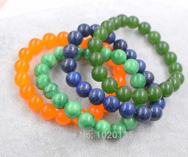 

раскрашивающих нефриты лазурита браслет 7.5inch круглых 10мм природы оптового шарик подарок природа fppj, Black