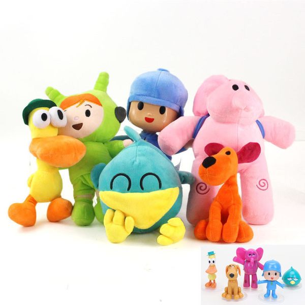 

2/4/6pcs pocoyo plush doll elly pato pocoyo loula soft stuffed toy animal pocoyo actions figures for kids birthday gifts 1011