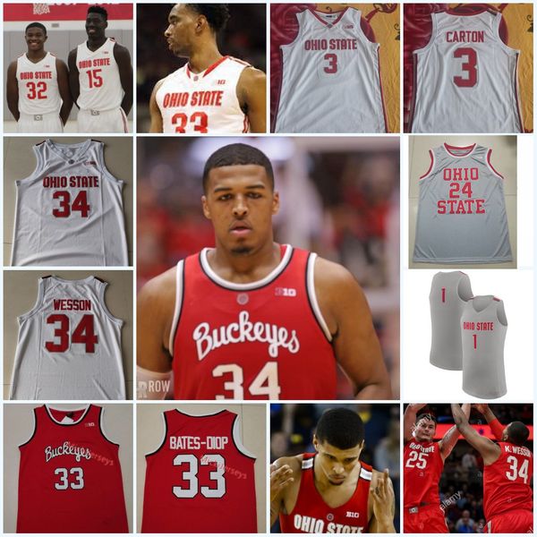 

пользовательского штат огайо buckeyes баскетбол джерси kaleb wesson dj. картонная ej. лидделл ибрахима диалло zed key евгений brown ii штат, Black