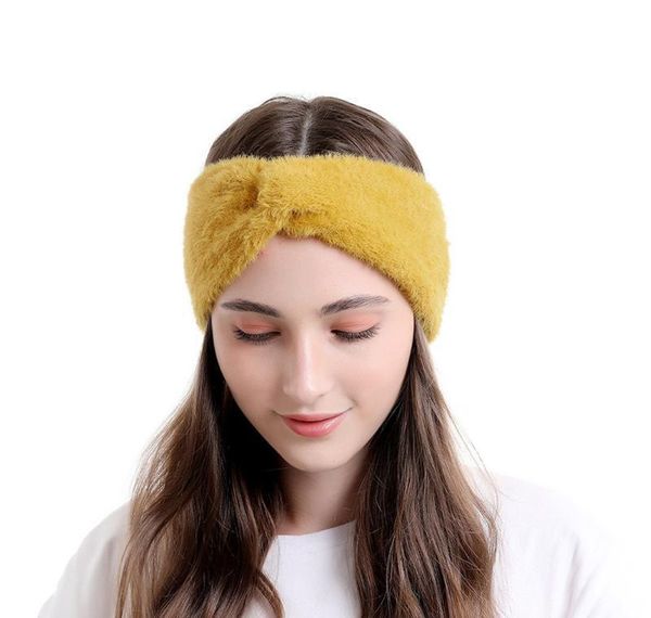 

haimeikang knot headbands autumn winter imitation mink cashmere solid fluffy bow hairbands simple handmade wa jllquw rimmer, Slivery;white