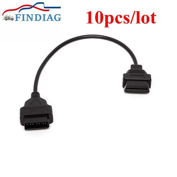 

10pcs/lot for 14 pin diagnostics port to compatible 16 pin femaleÂ obd2 diagnostics scanner for 14pin power adapter