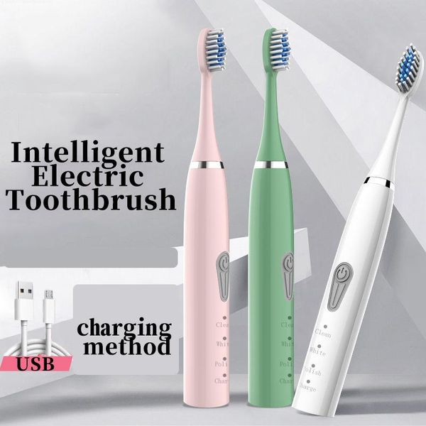 

usb rechargeable ultrasonic electric toothbrush 5 modes intensity 30s reminder 2min timer waterproof smart home appliances
