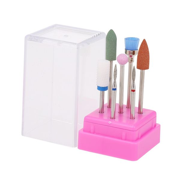 

set of 7pcs nail drill bits for cuticle cleaning gel removal electric nail drill machine replacement drill bits heads kit pedicure & manicur