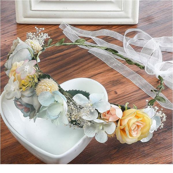 

haimeikang headbands flower wreath pineal garland headpiece crown kids girl floral garlands headdress vines hair acc qylzii