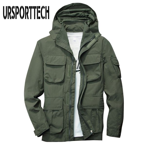 

spring autumn mens jackets and coats 2020 new fashion casual breathable cargo windbreaker jacket male hooded thin coat plus size x1025, Black;brown
