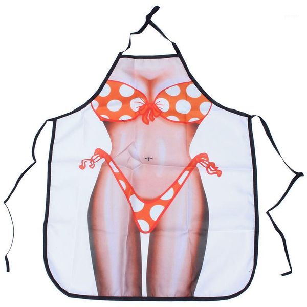 

aprons polka dot bikini kitchen apron funny creative cooking for women ladies girlfriend christmas gifts1