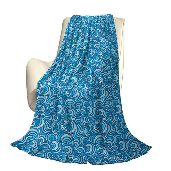 

marine waves pattern abstract curly forms spirals sea inspired aquatic art designoffice leisure blankets