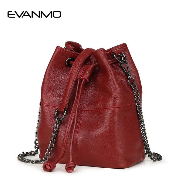 

fashion bucket bag summer women genuine leather shoulder bag lady soft real leather cross simple messenger