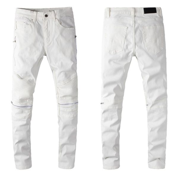 

fashion skinny white jeans men straight slim elastic jeans mens casual biker male stretch denim trouser argentina classic pants, Blue
