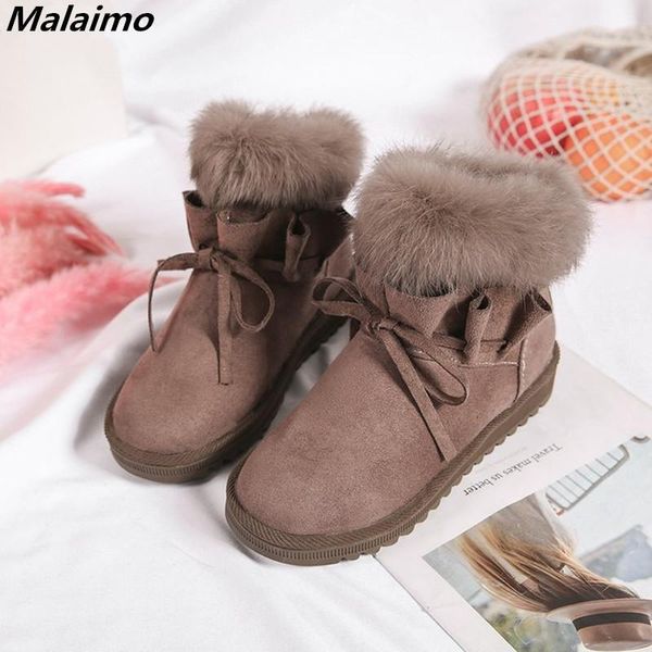 

new winter 2020 short snow boots ruffles hair snow boots comfortable non-slip keep warm student cotton shoes, Black