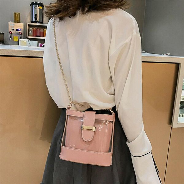 

women new clear soild color shoulder bag transparent handbag jelly purse clutch pvc crossbody bags ladies' fashionable packs hot