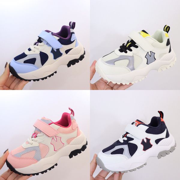 

ny low cut children's running shoes chunky 3m reflective hook & loop platforms breathable youth baby balck pink blue infants sneakers o