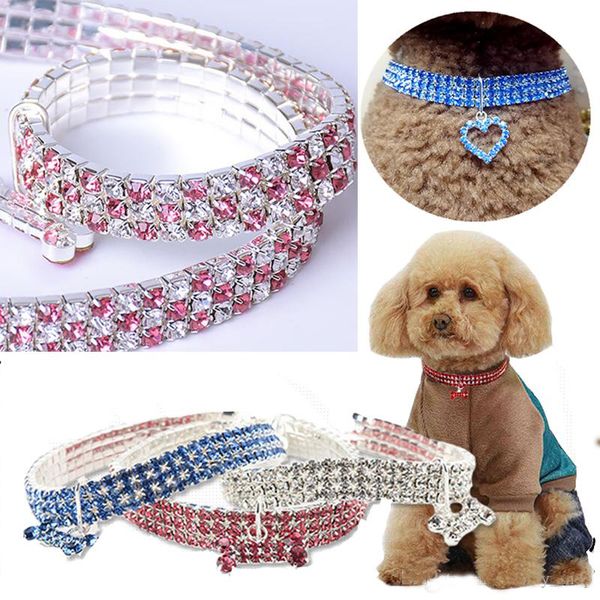 

bling rhinestone pet collar dog cat crystal puppy chihuahua collars leash for small medium dogs mascotas diamond jewelry accessories 13style