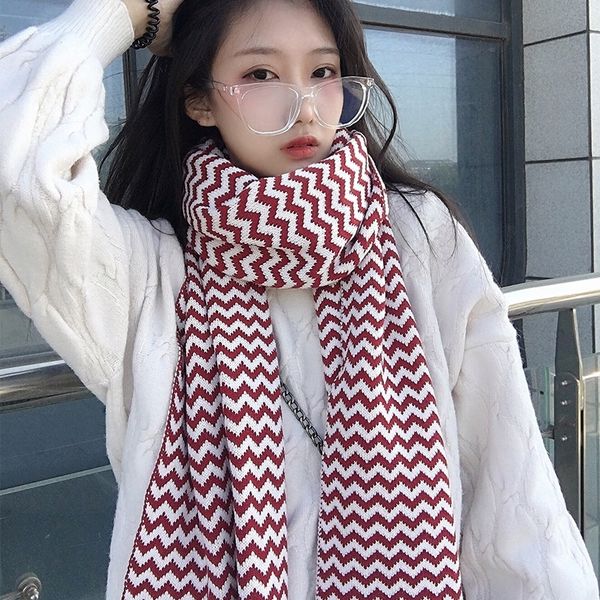 

new scarf women winter students winter warm and warm shawl y201024, Blue;gray