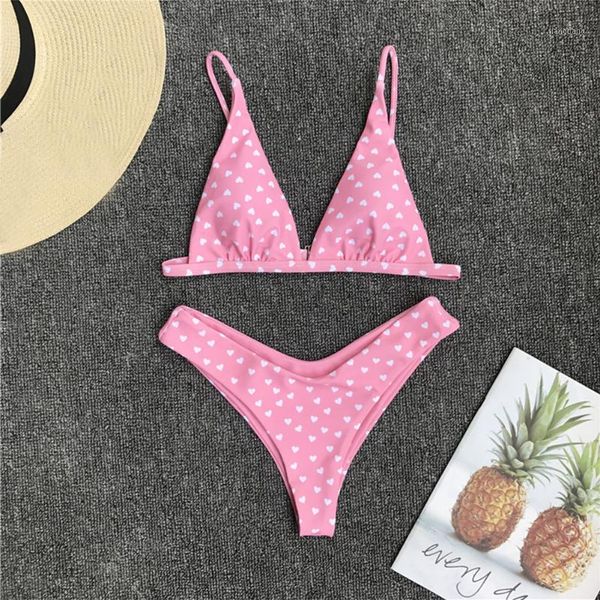

nylon adults wire swimming women loving heart bodysuit bathing strap split swimsuit bikini set cute sweet gift1, White;black