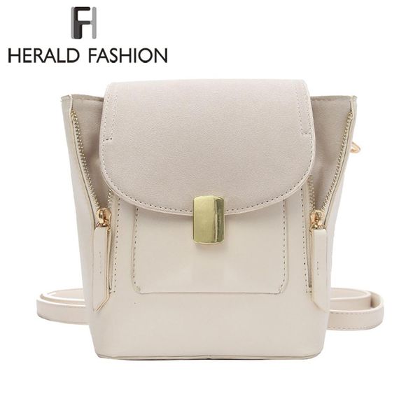 

herald fashion quality women leather backpack causal school bag for teenage girls ladys pack bag female traveling shoulder bag yxljgd